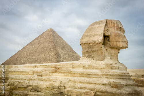 The Sphinx and Pyramid of Khufu #78007202
