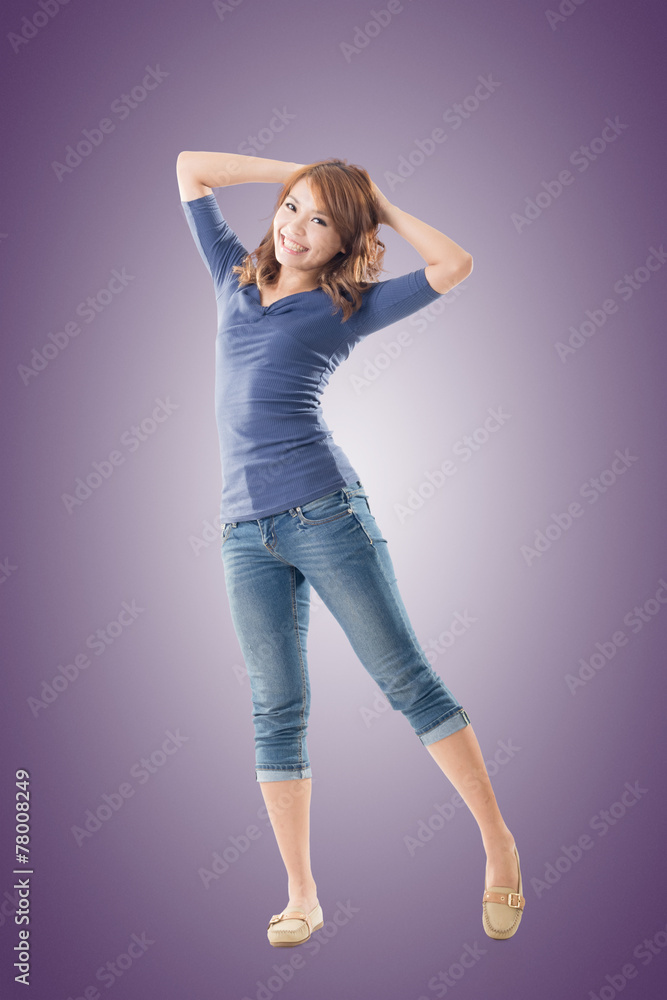 Excited Asian young girl Excited Asian young girl