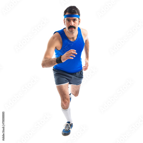 Vintage runner running fast