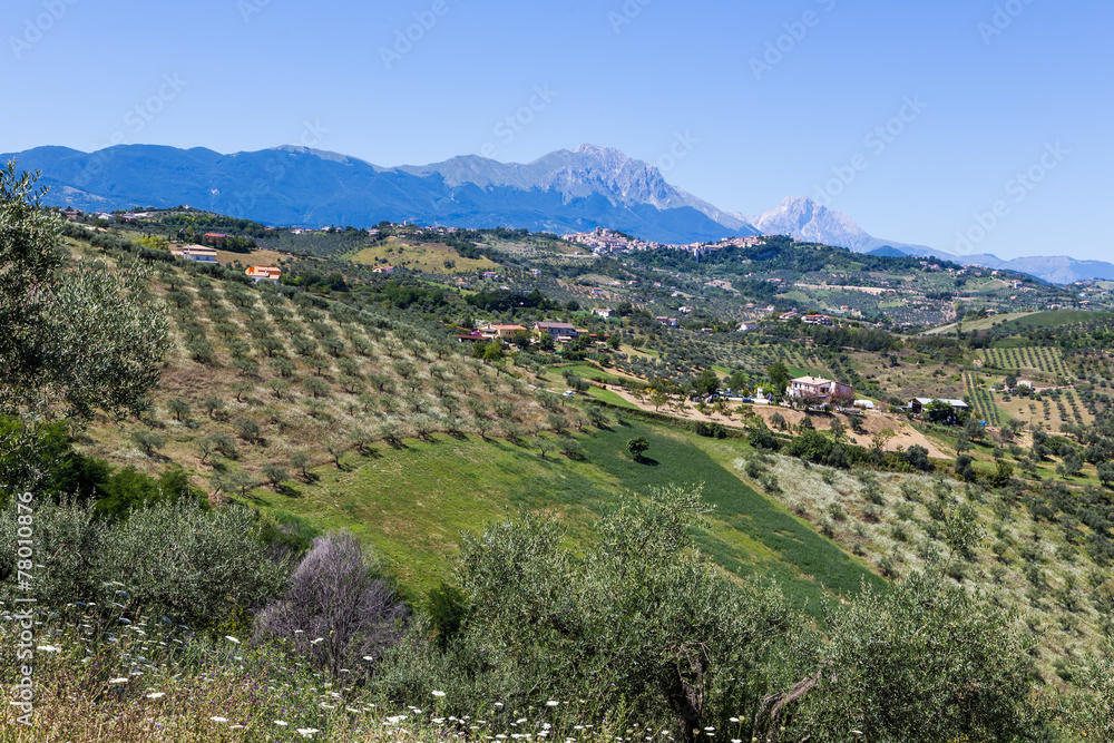 view of ancient towns in Abruzzo, Italy