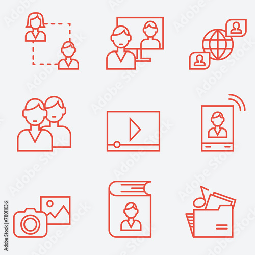 Social media and communication icons