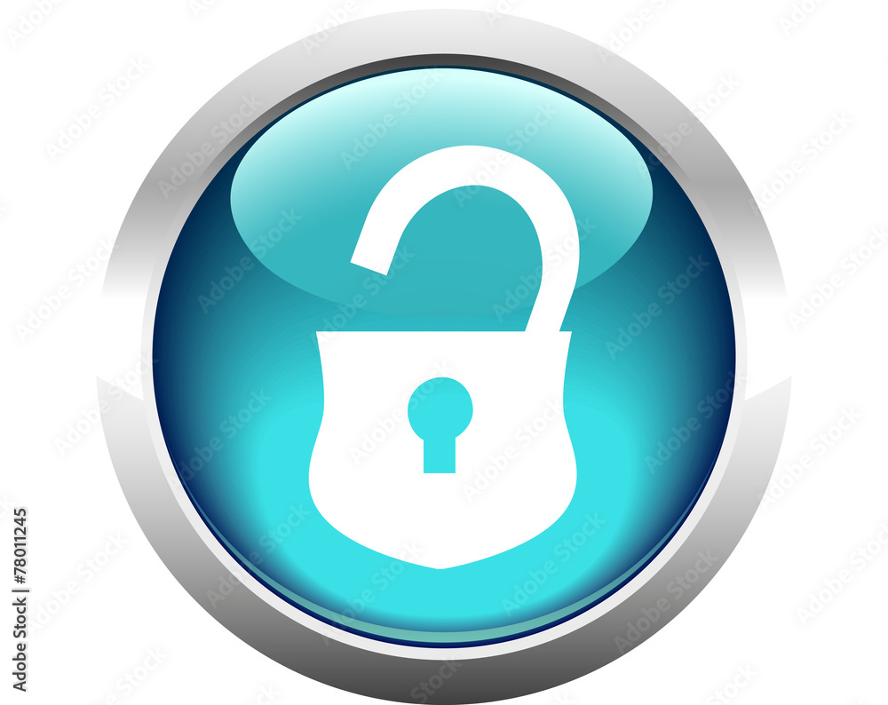 Opened lock button for web. Vector. Opened lock button for web. Vector.