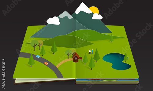 Mountain Forest Popup Book paper