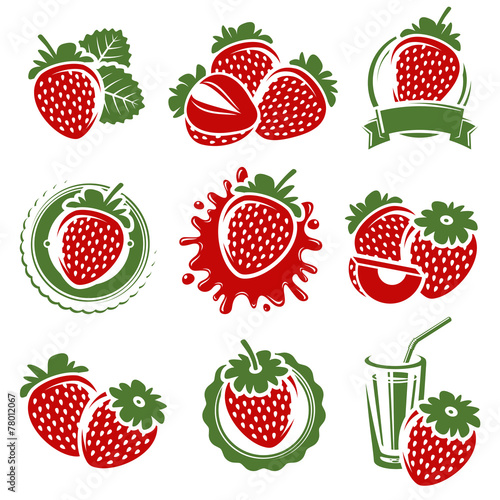 Strawberries set. Vector