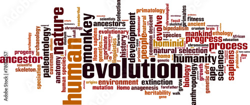 Evolution word cloud concept. Vector illustration