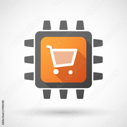 CPU icon with a shopping cart