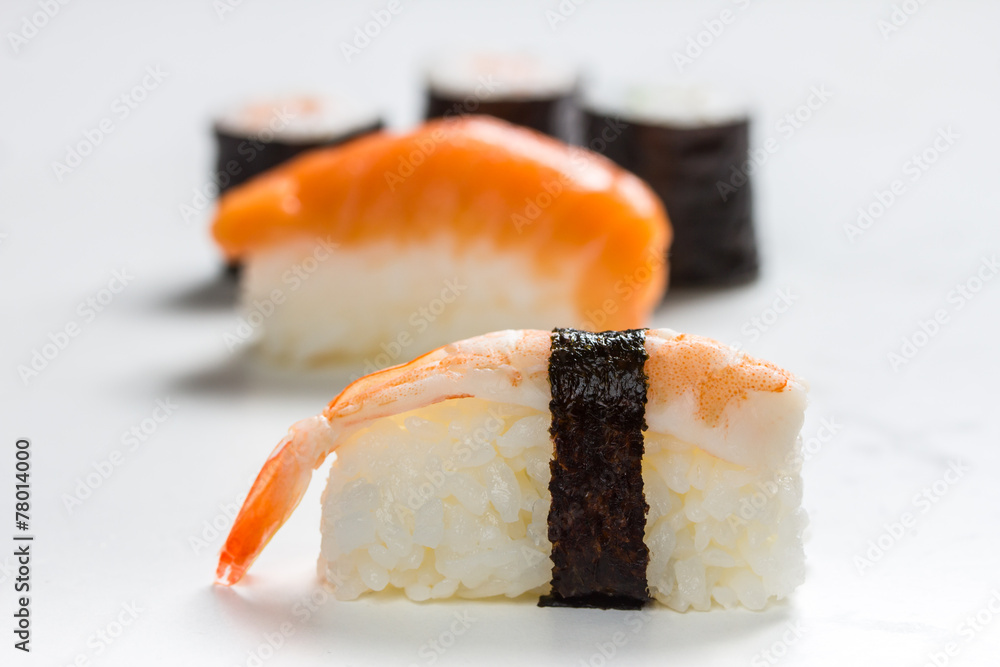 plain isolated mixed sushi rolls plain isolated mixed sushi rolls