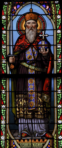 Emperor Charlemagne, stain glass window