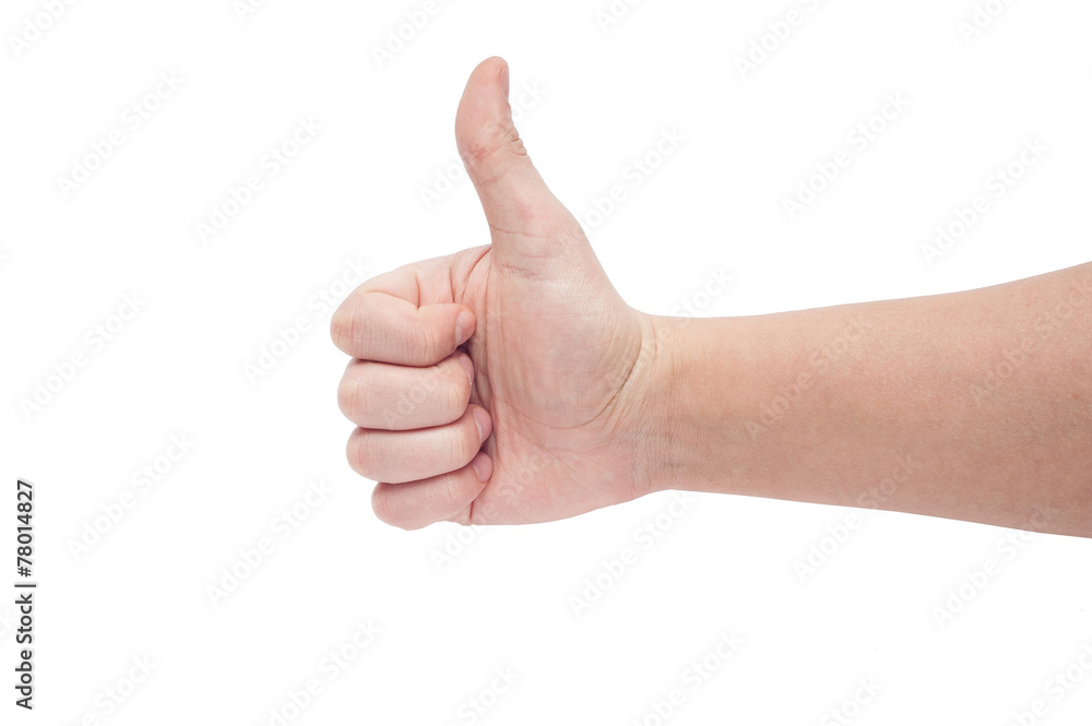 Right hand thumb up isolated on white background Right hand thumb up isolated on white background