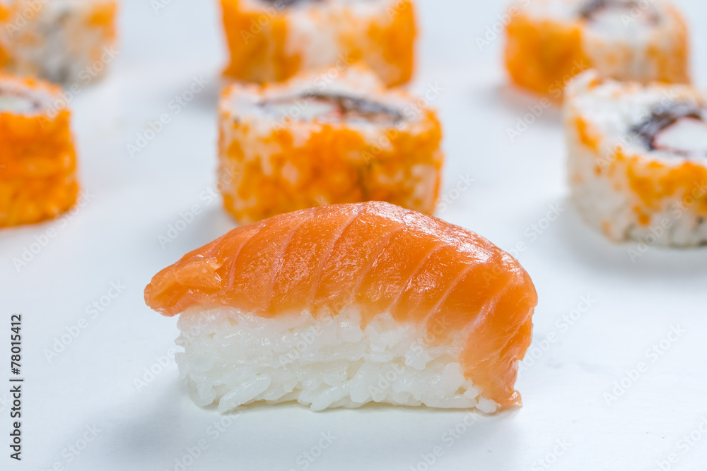 plain isolated mixed sushi rolls plain isolated mixed sushi rolls