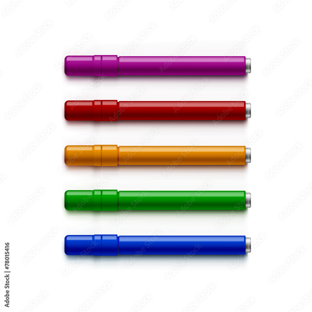 Set of Markers, Highlighters, Felt Tip Pens Set of Markers, Highlighters, Felt Tip Pens
