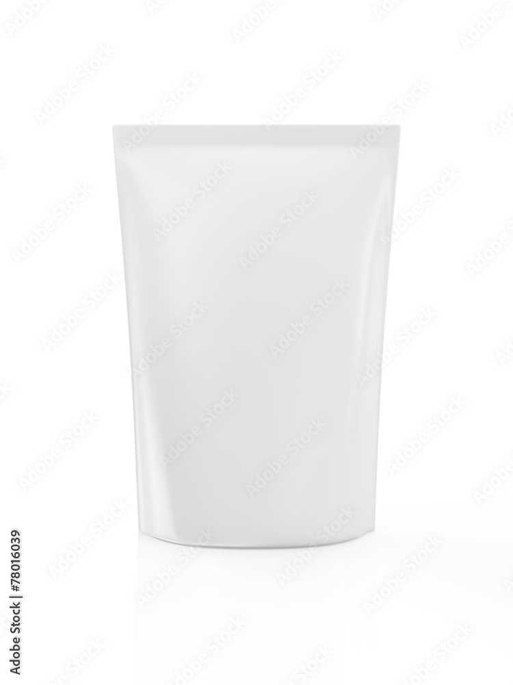 White Blank Package for Food isolated on white background White Blank Package for Food isolated on white background