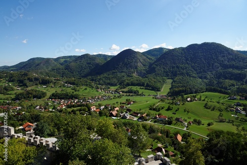Lasko valley in Slovenia seen from Celje castle