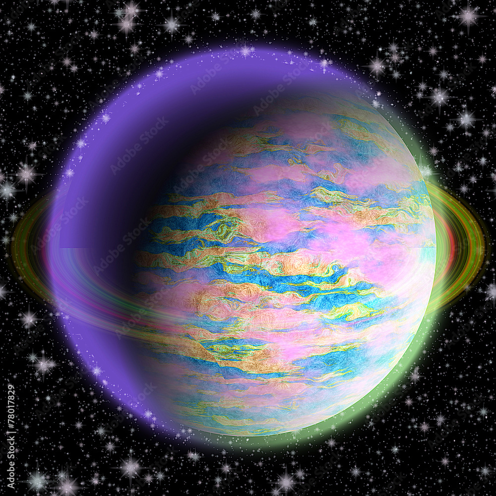 Purple and cheap green ring