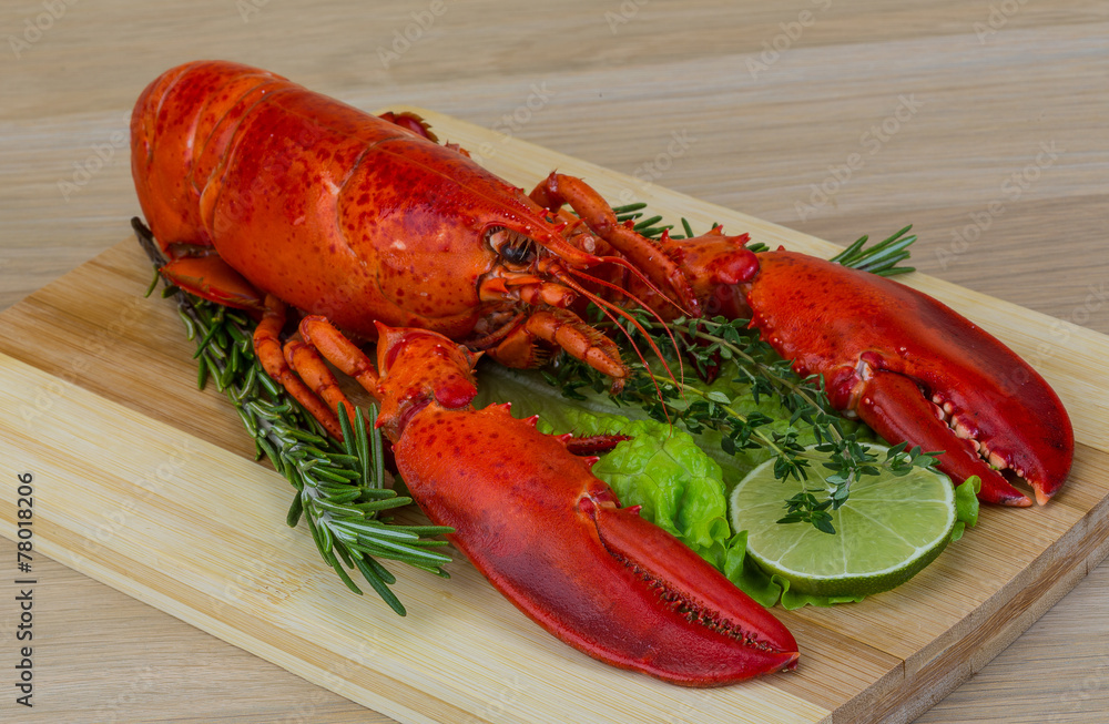 Boiled lobster