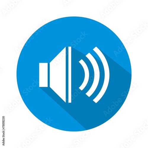 Icono sonido azul botón sombra