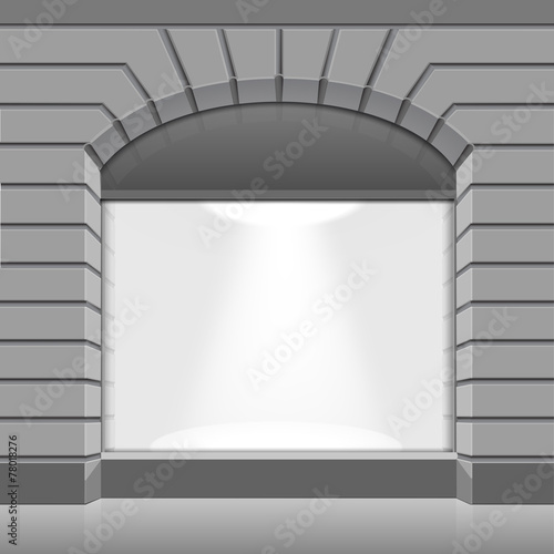 Vector Shop Boutique Store Front with Big Window
