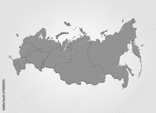 Karte von Russland in grau