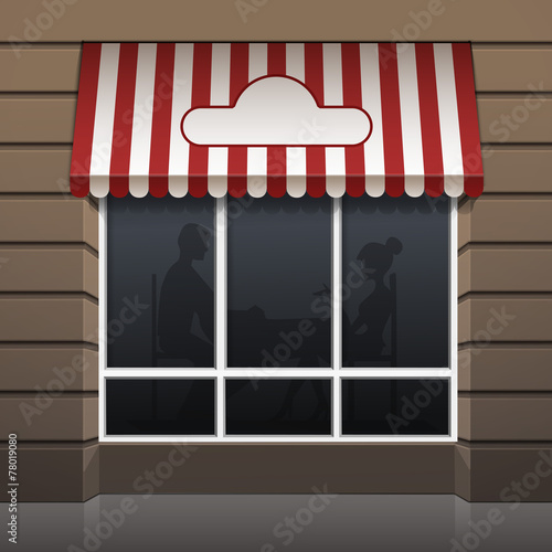 Vector Exterior of Restaurant Cafe Front