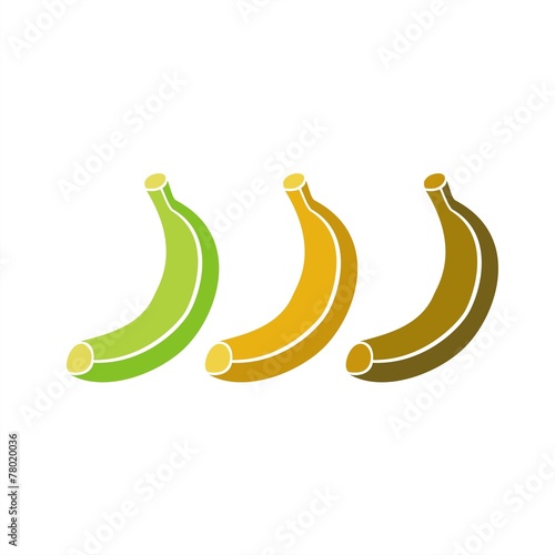 Icono Fruta_Plátano verde, maduro y pasado COLOR
