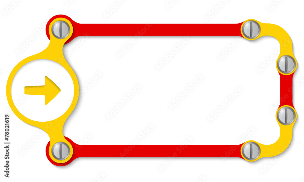 vector frame with screws and yellow arrow vector frame with screws and yellow arrow