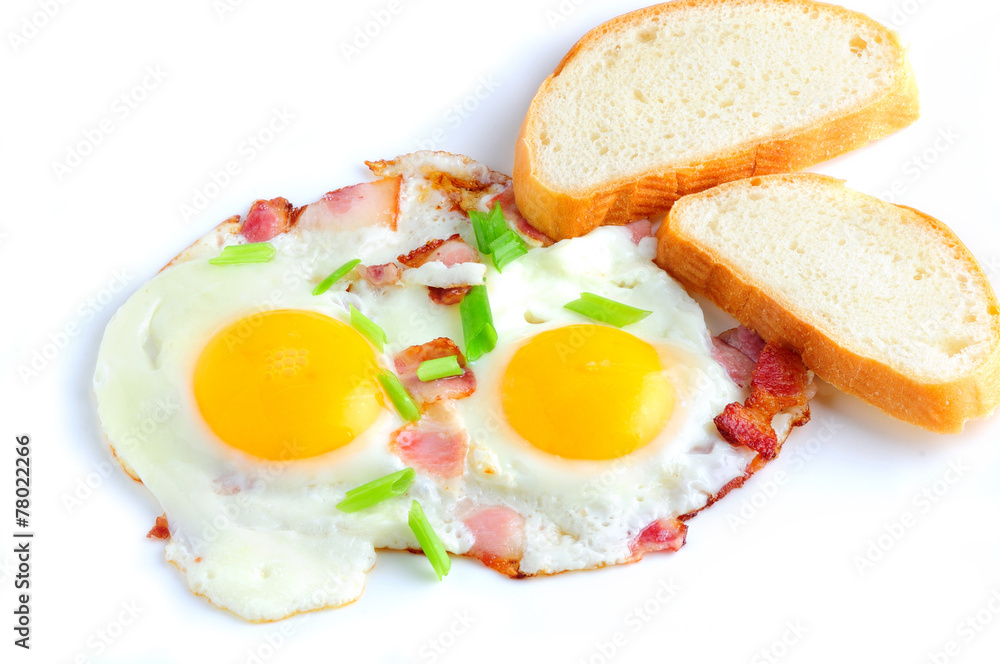 Two fried eggs and bacon Two fried eggs and bacon
