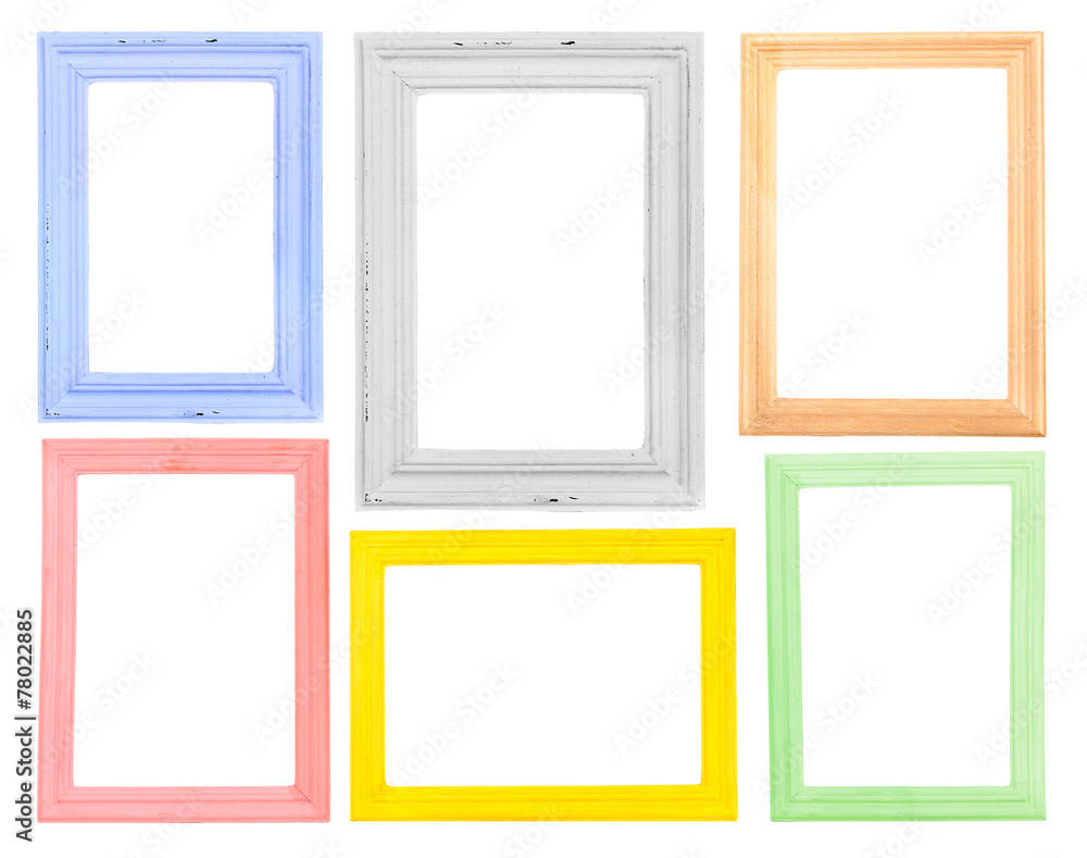 Collage of frames isolated on white Collage of frames isolated on white
