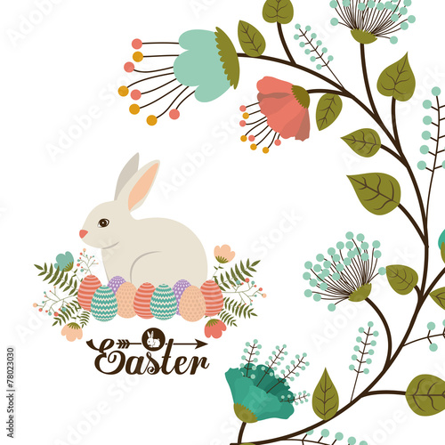 Happy easter card design  vector illustration.