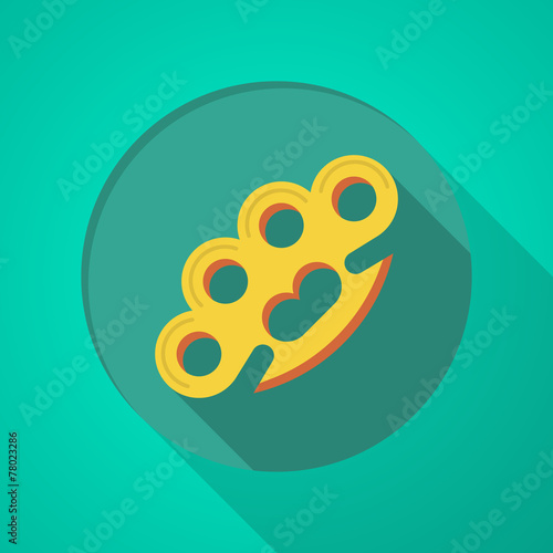 Bilde på lerret Brass knuckles flat color vector icon