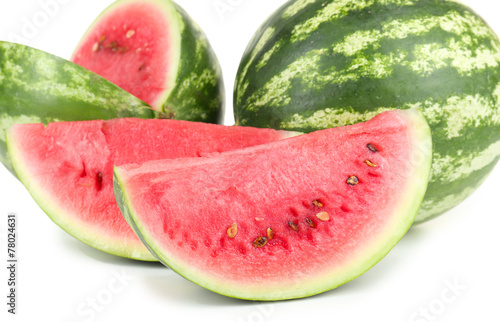 Juicy watermelons isolated on white