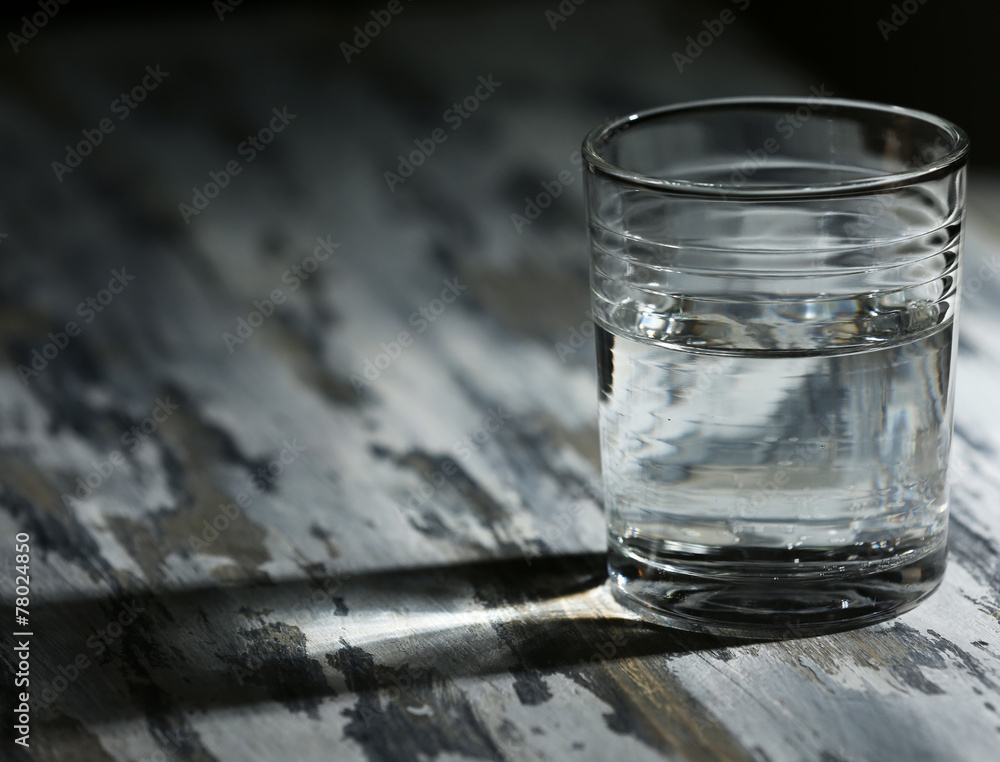 Glass of clean mineral water