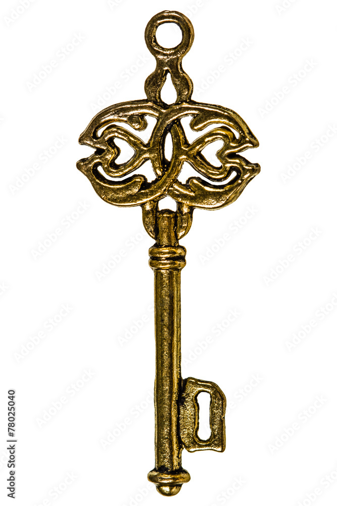 Key, decorative element, isolated on white background Key, decorative element, isolated on white background