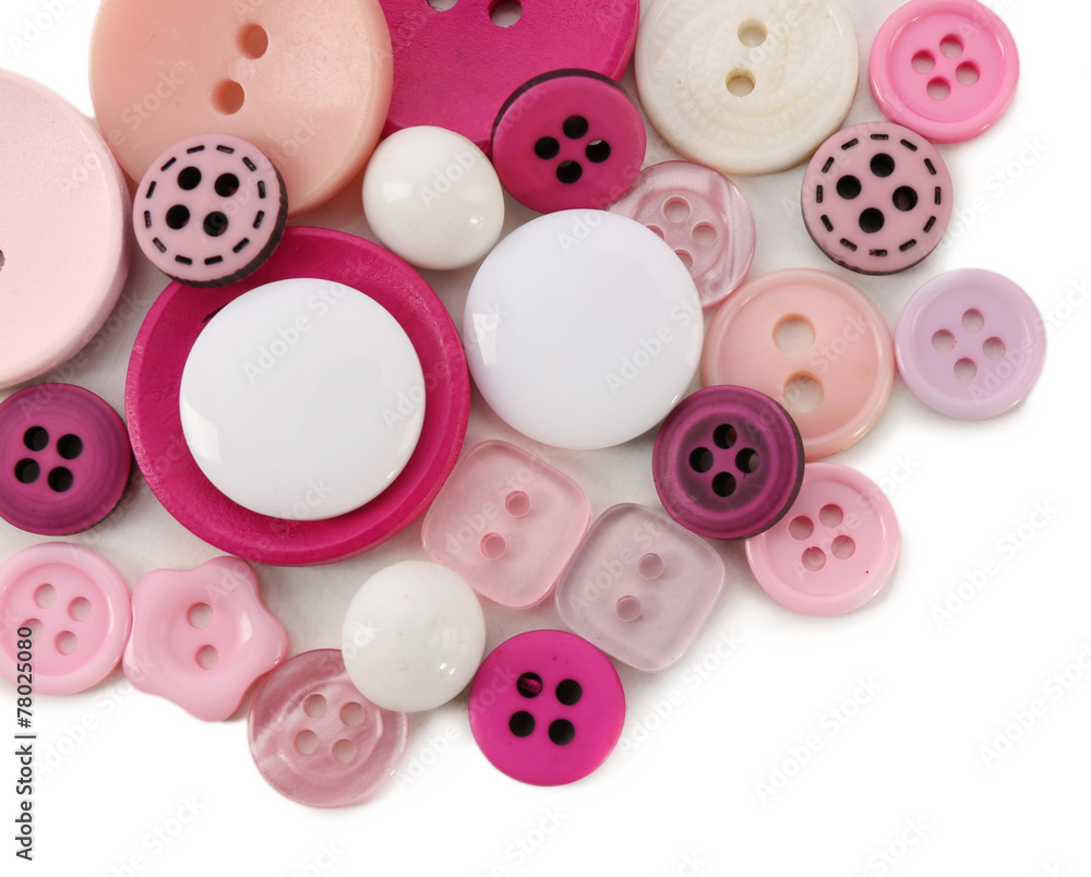Colorful sewing buttons isolated on white Colorful sewing buttons isolated on white