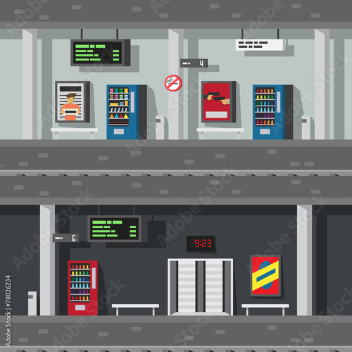 Flat design of underground subway