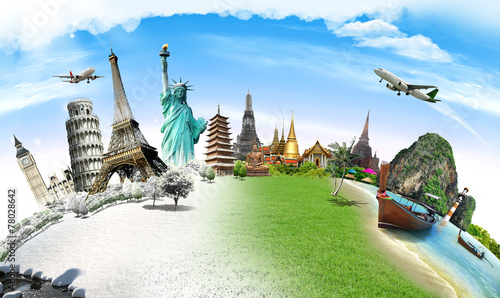 Travel the world monument concept