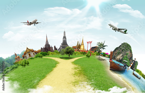 Photography Thailand travel background, concept