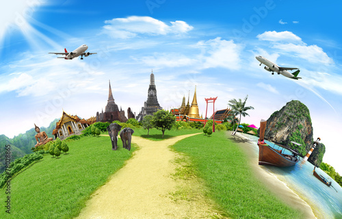 Canvas Print Thailand travel background, concept