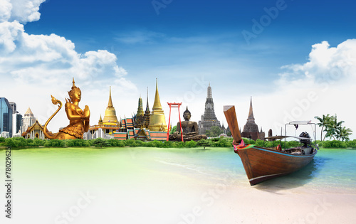 Thailand travel background, concept