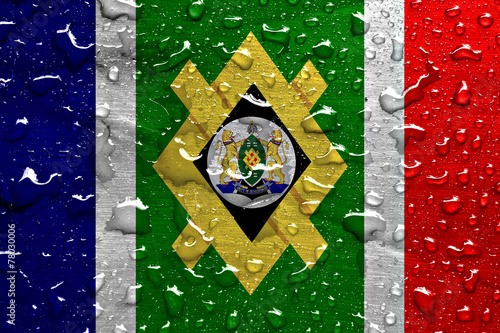 flag of Johannesburg with rain drops photo