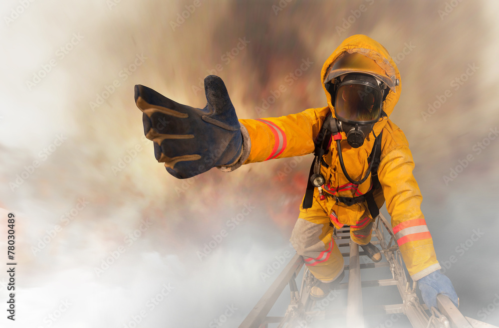 Fototapeta premium Firefighters rescued the survivors