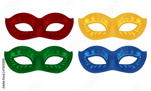 Faschingsmasken - 4 Farben