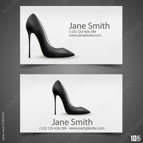 Women's shoe vector business card