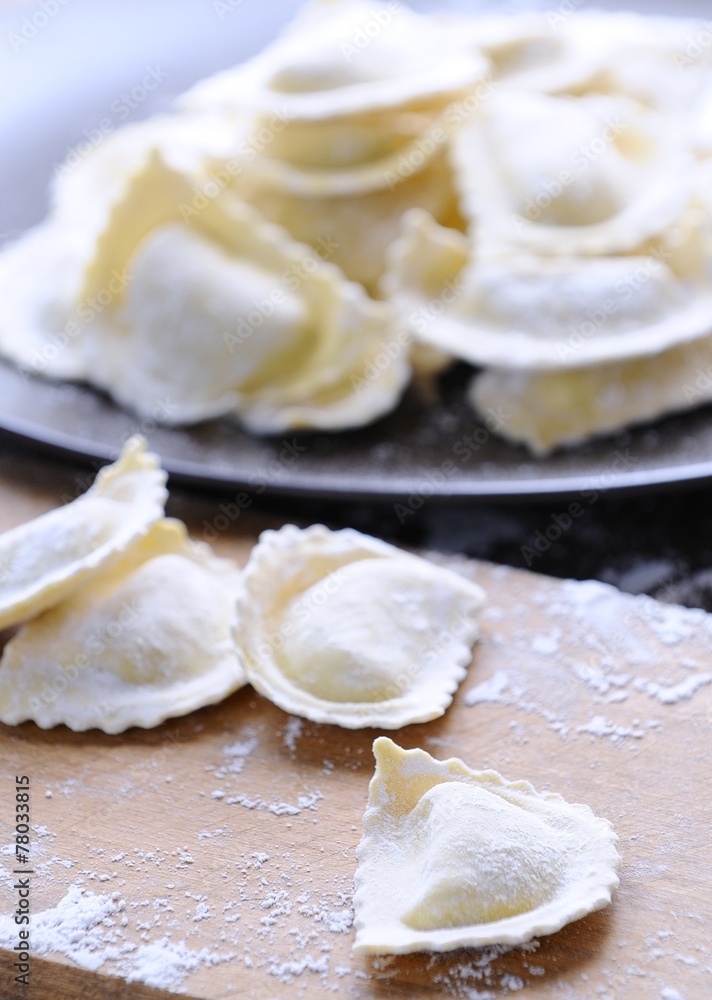 Preparing fresh ravioli.. Preparing fresh ravioli..