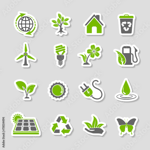 Environment Icons Sticker Set