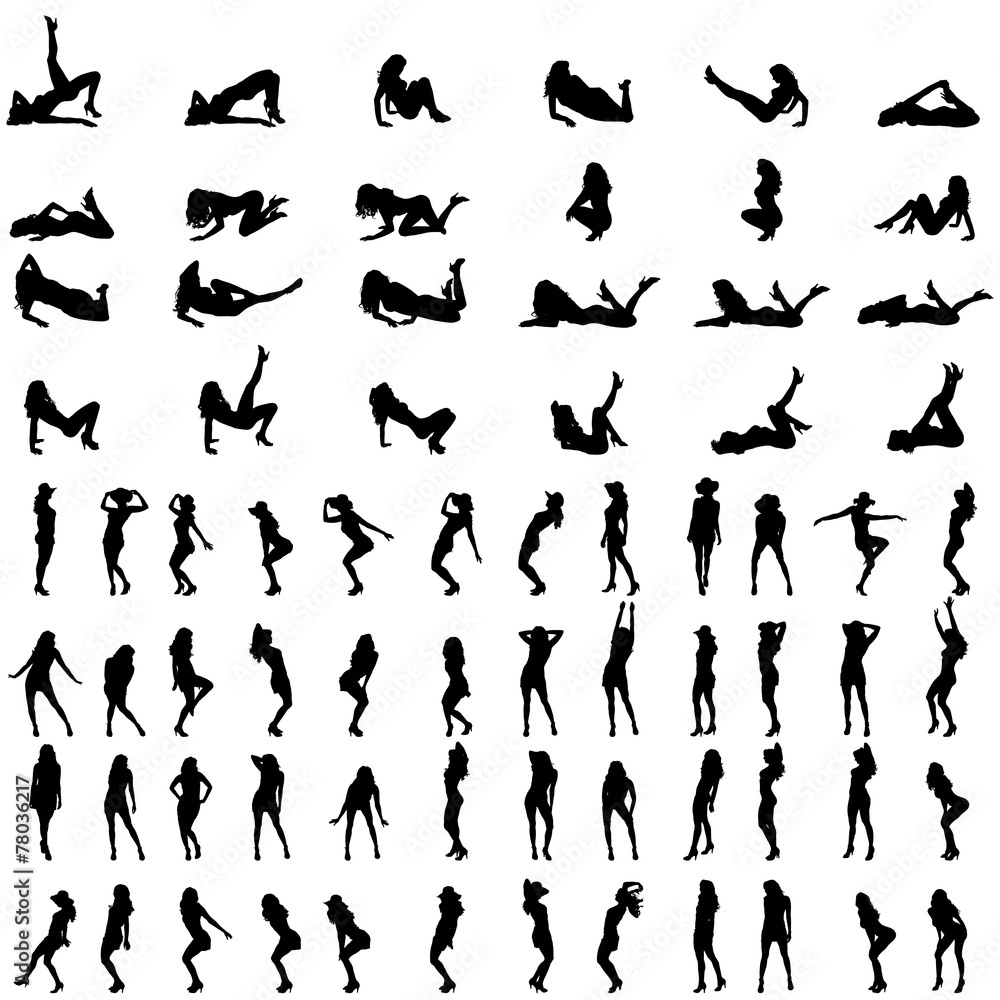 Vector silhouettes of sexy women. Vector silhouettes of sexy women.