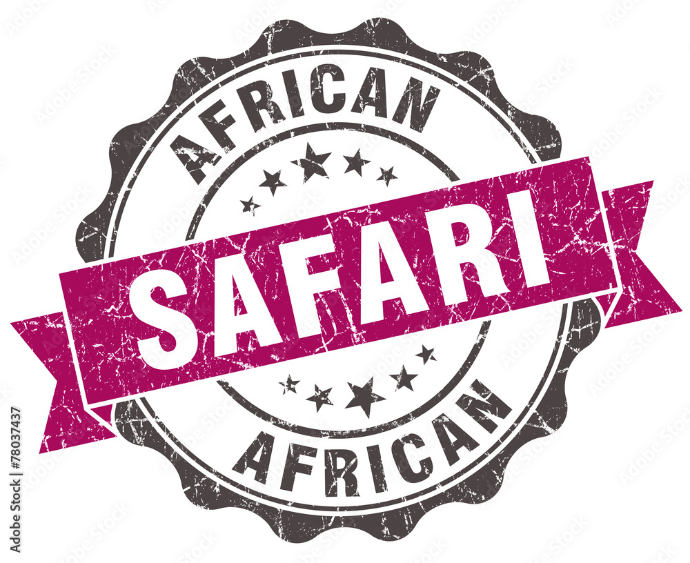Obraz premium african safari grunge violet seal isolated on white