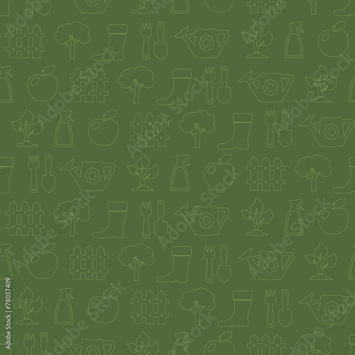 seamless background with icons of Horticulture