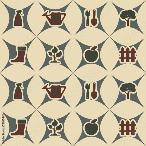 seamless background with icons of Horticulture