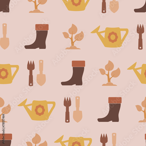 seamless background with icons of Horticulture