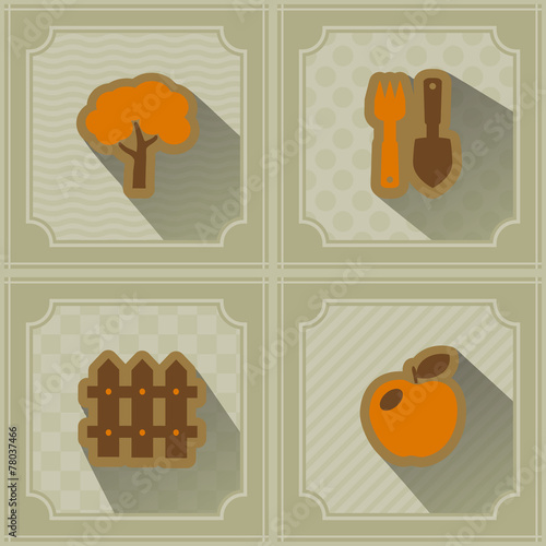 seamless background with icons of Horticulture
